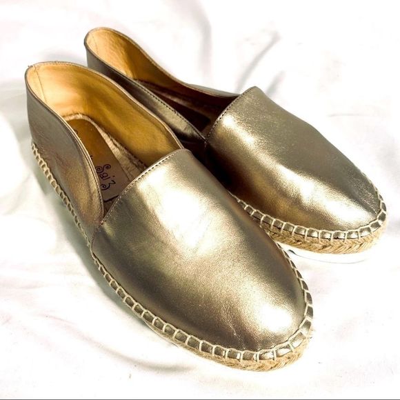 Carmen Saiz Shoes - Carmen Saiz Bronze Leather Espadrilles from Spain